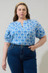 Elyse Geo Neli Split Neck Top Curve
